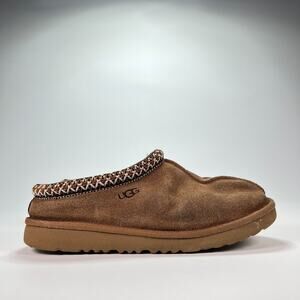 UGG Tasman Chestnut Brown Slip On Sheepskin Wool Lining Slippers Youth Size 4